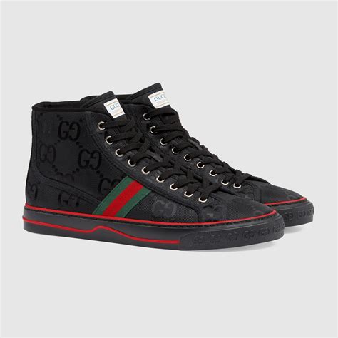 gucci shoes off the grid|Gucci black high top sneakers.